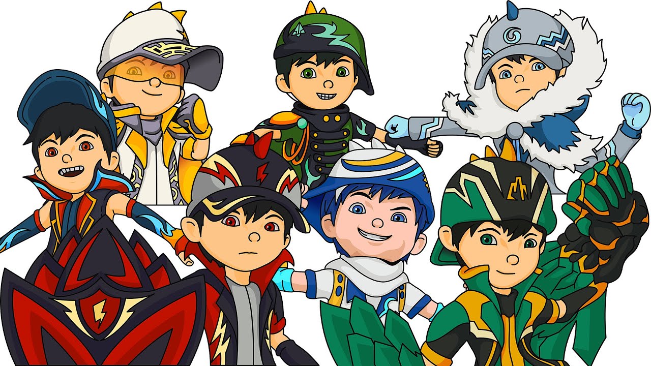 Cara Menggambar Boboiboy All Elemental Tahap 3 | Part 2 | Balak | Salju | Gamma
