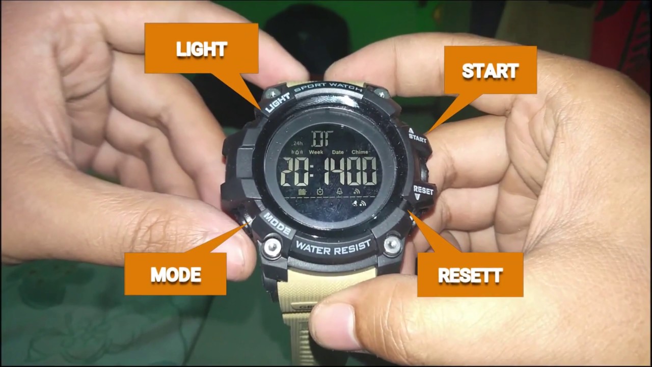 Setting Jam Tangan Digital 4 tombol cukup mudah