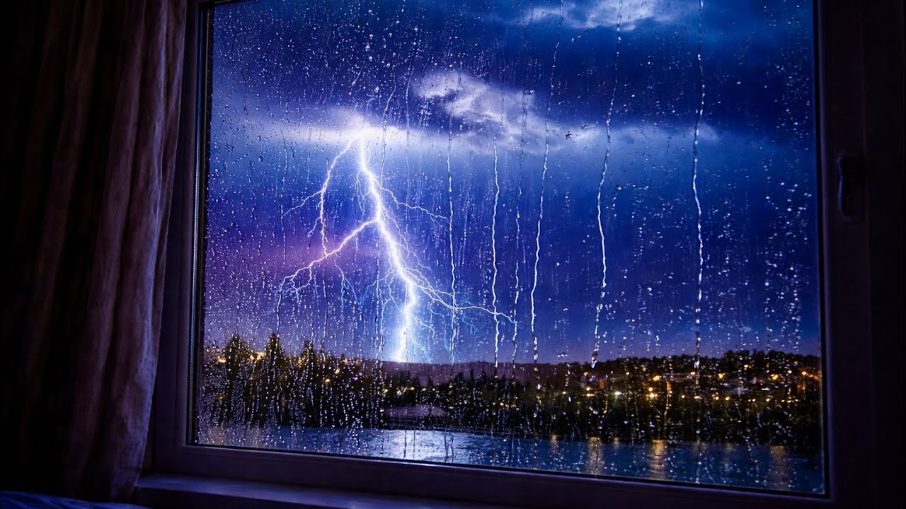 Thunder and Lightning Sleep Sounds | No Ads | Black Screen | 10 Hours