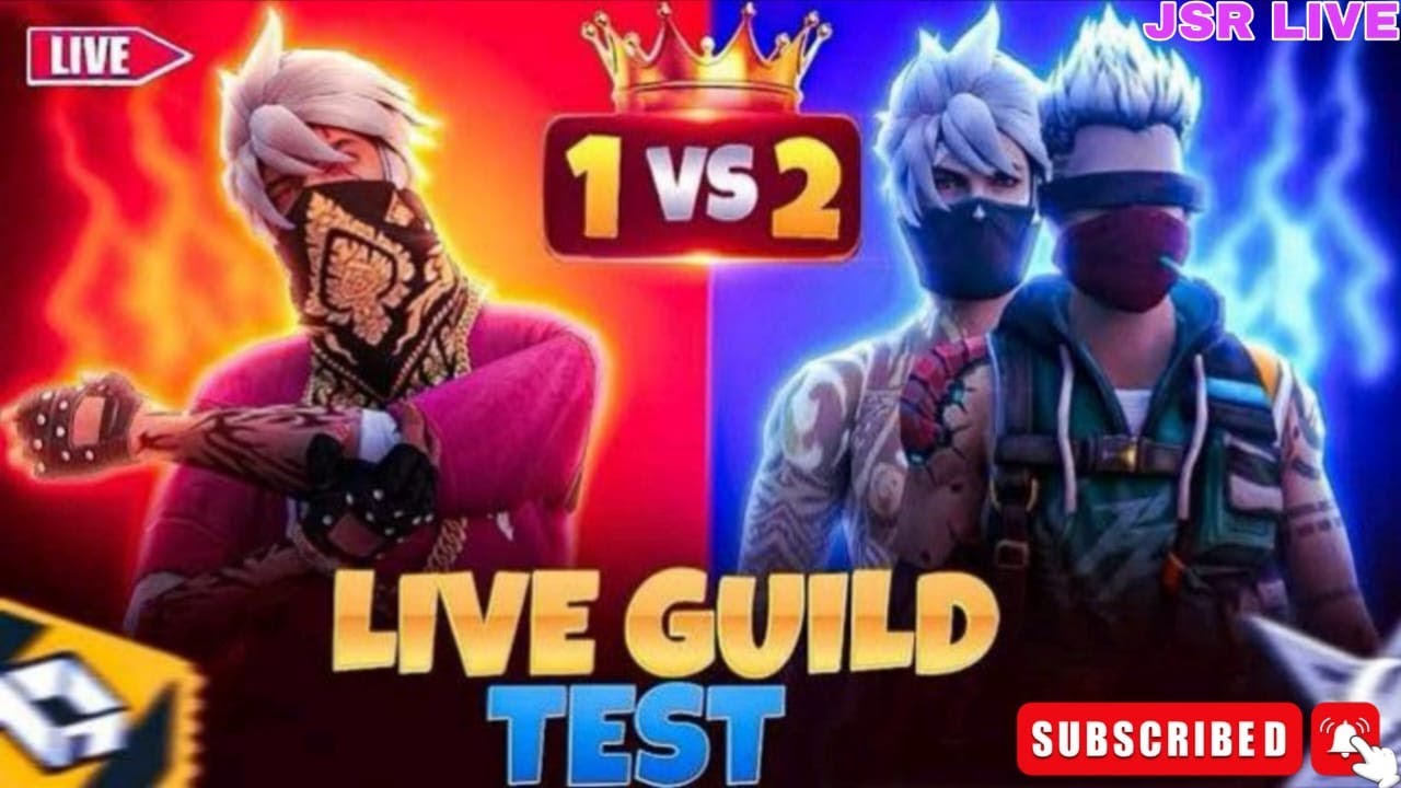 FREE FIRE LIVE 🔴 Custom Room + Guild Test | 1v2 Challenge | JSR LIVE