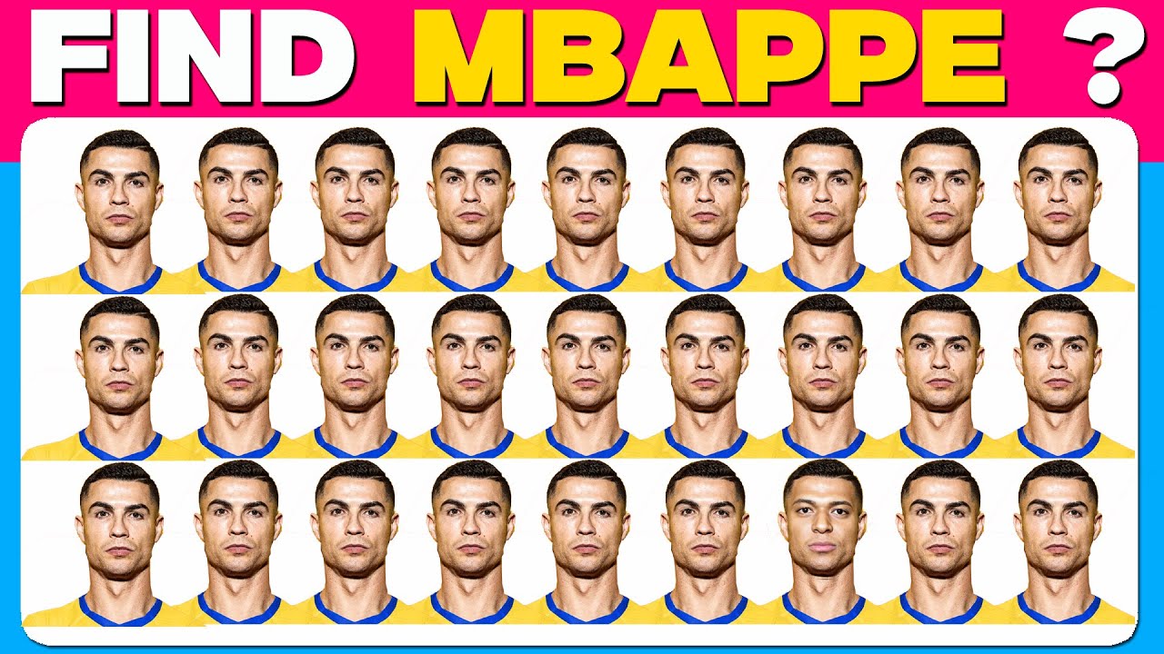 IMPROVE YOUR IQ : Find Kylian Mbappe ? | Facts about Mbappe | Football Quiz With Facts | Level 1,2,3