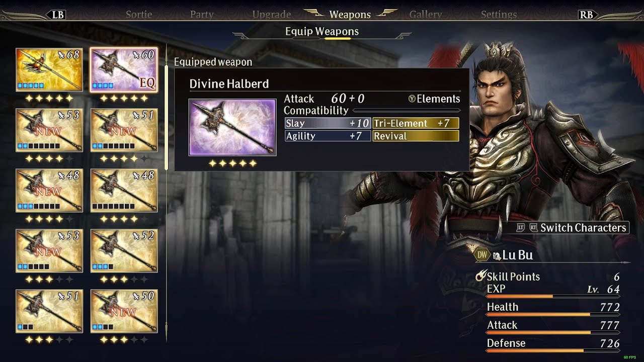 [Warriors Orochi 4] Lu Bu Unique Weapon Guide (Read description)
