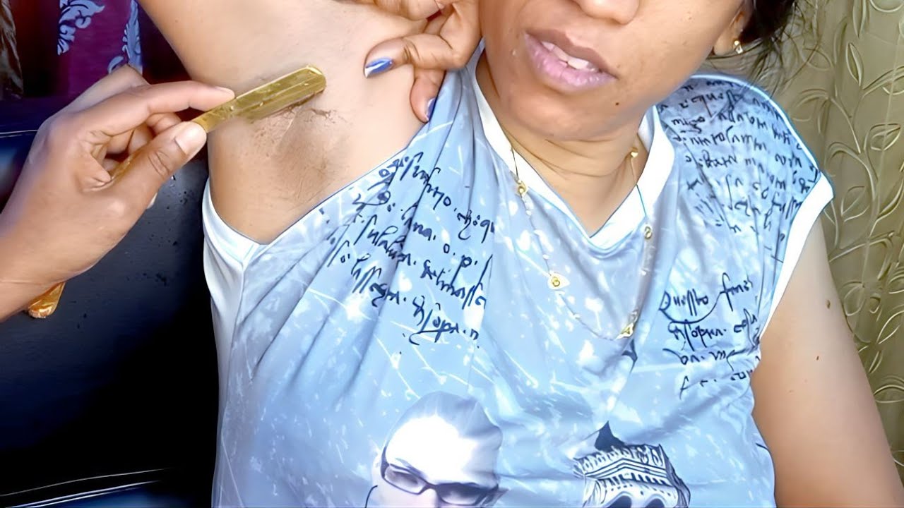 Cute Aunty Underarms Shaved With Straight Razor 