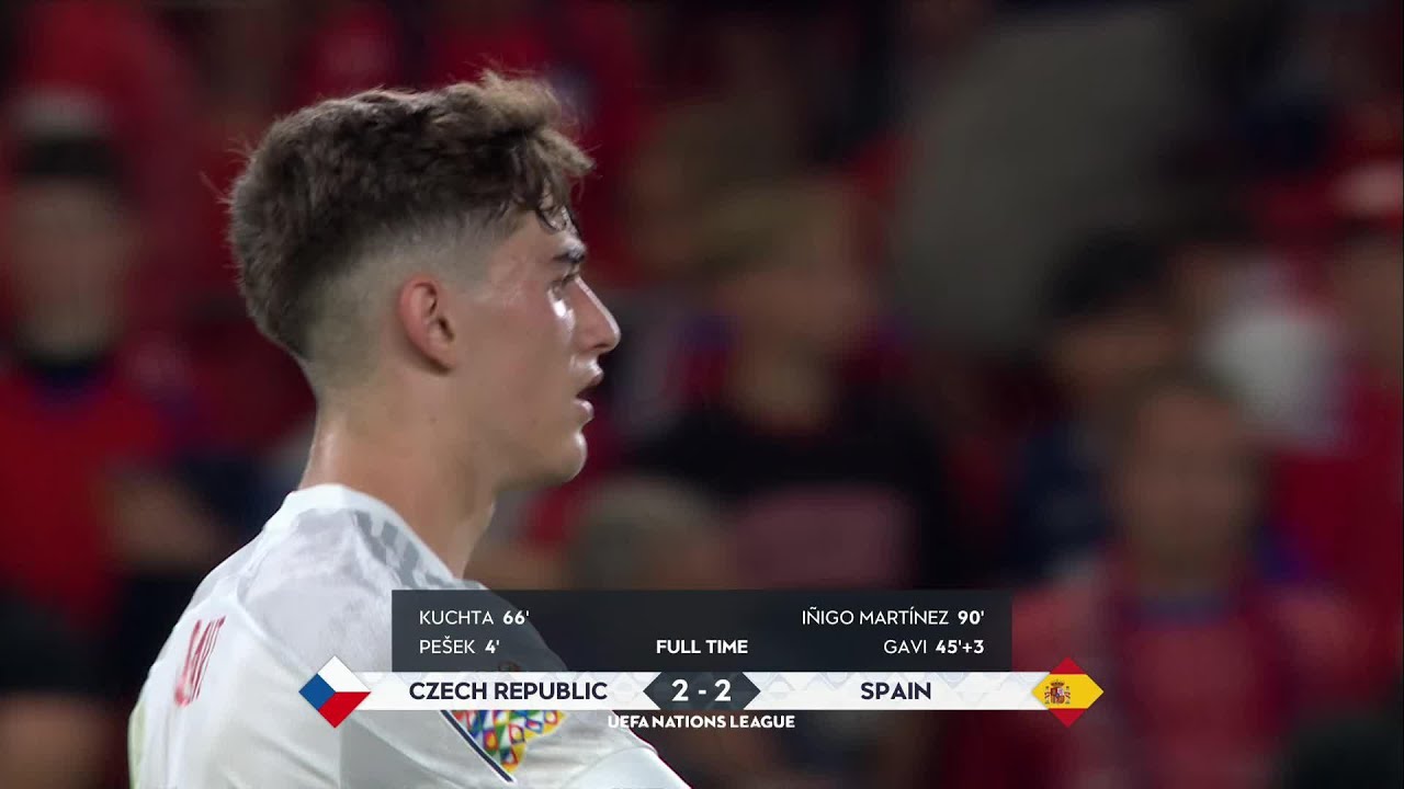 Czech Republic 2-2 Spain | Full time scenes after Gavi records his first international goal