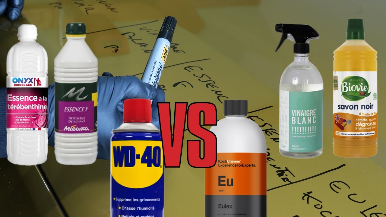 Vinaigre blanc , savon noir , WD-40 , essence f ... Quel est le détachant le plus puissant ???