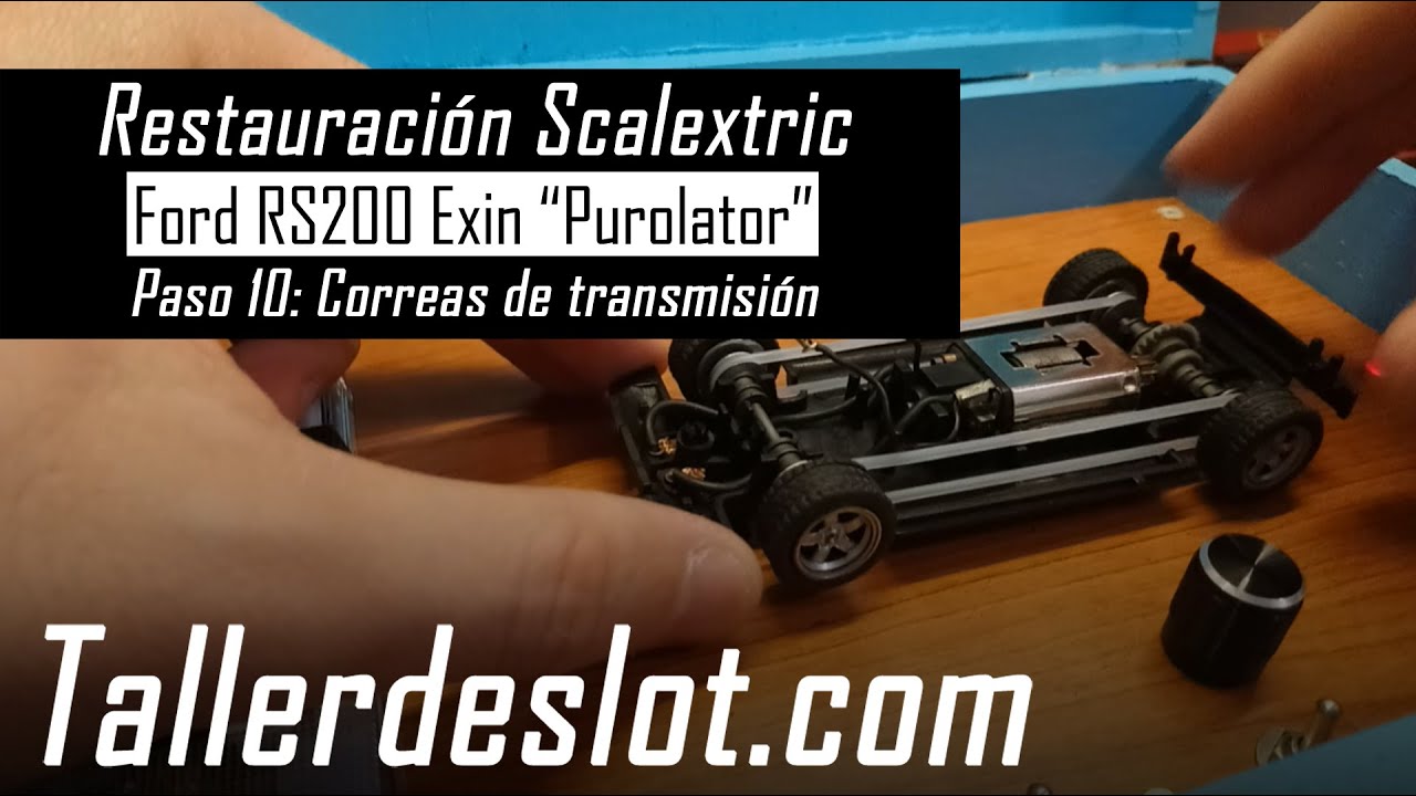 🗜️ CORREAS de TRANSMISIÓN tracción 4x4 coche EXIN 【 Ford RS200 】 Restauración SCALEXTRIC PASO 10