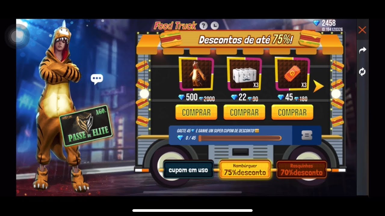 PEGUEI O DINO TIGRE, SKYN DA RAMB&Atilde;O, GASTANDO DIAMANTES