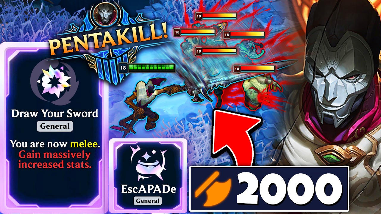 Jhin but I trade my Gun for a SWORD because I'm Melee... (PENTAKILL)