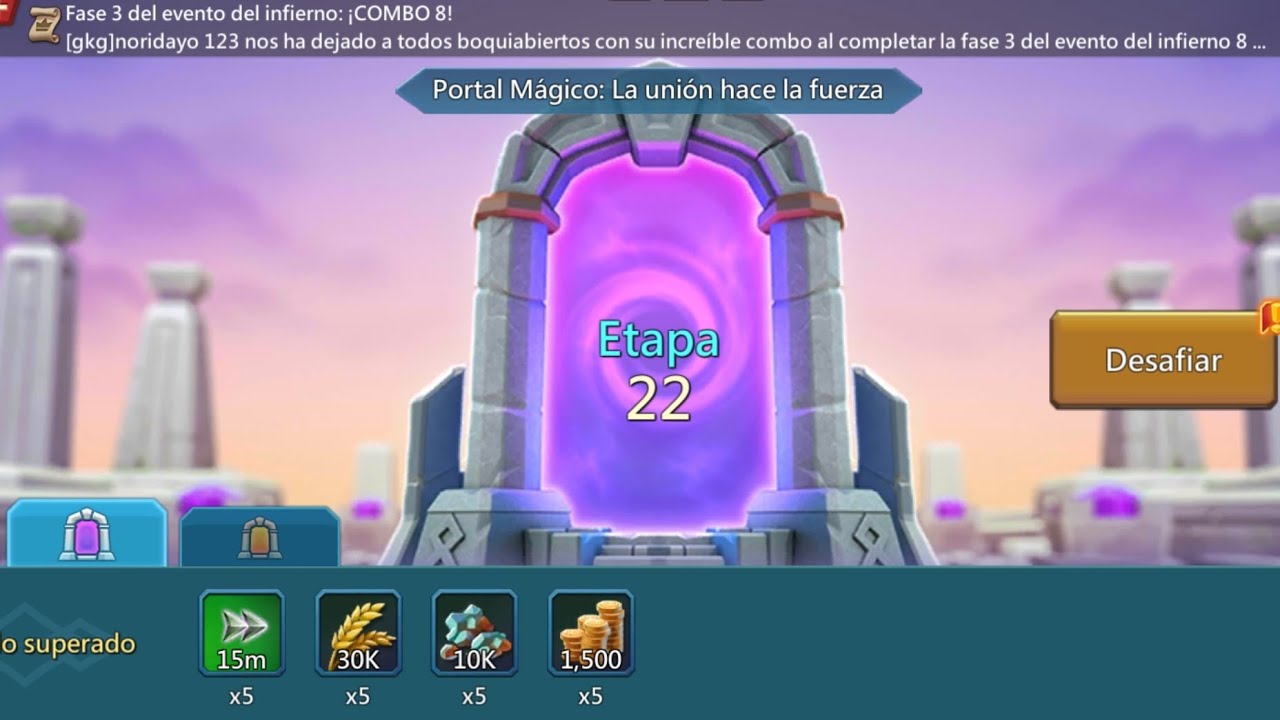 PORTAL MÁGICO  ETAPA 22 LA UNIÓN HACE LA FUERZA 💪 (VERGEWAY STAGE 22) LORDS MOBILE 2024 👑