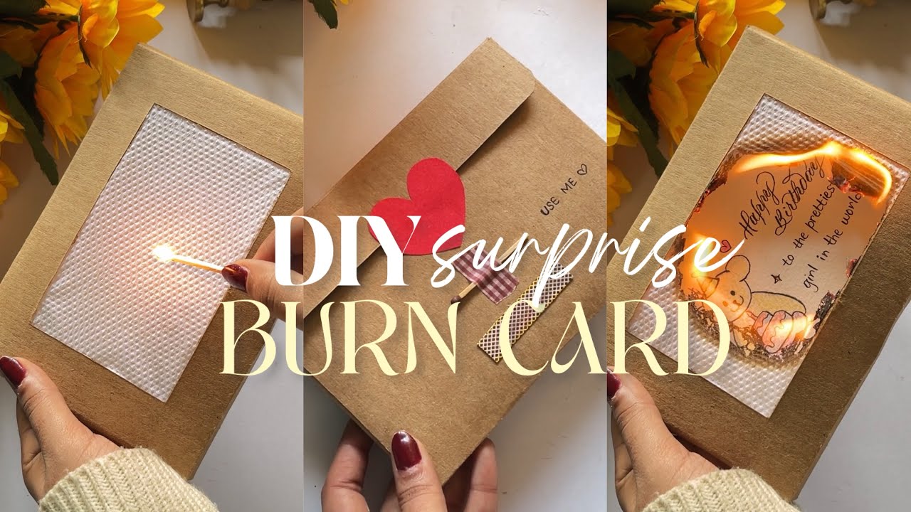 THE VIRAL- DIY SURPRISE BURN CARD 💌| Full tutorial 🫶 #diycard #diycrafts #diyburncard #handmadecard