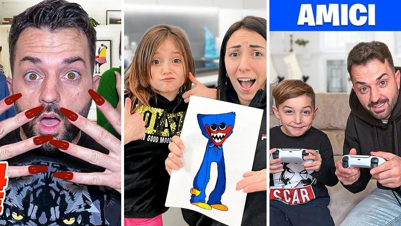 3 STORIE DI MAMMAGIULIA E FIGLIACHIARA CON PAPÀANTONIO - AMICI VS NEMICI, UNGHIE, SFIDA DI DISEGNO!