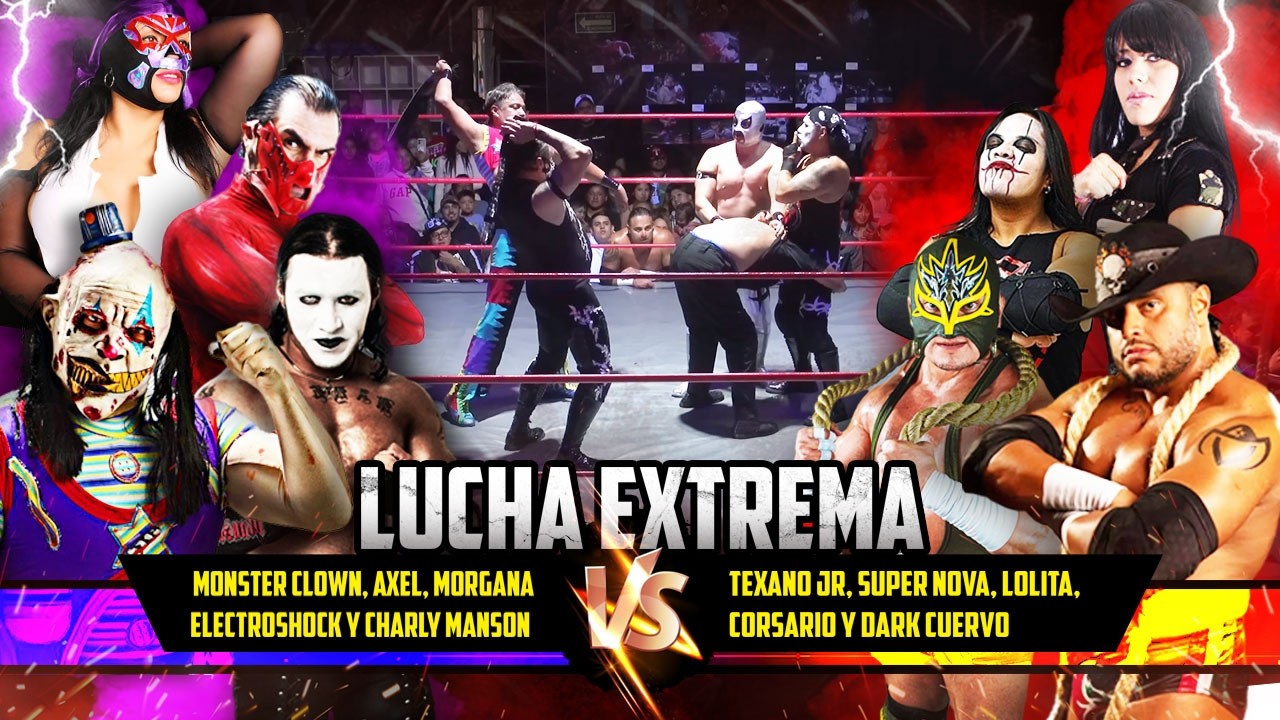PELEAN en las GRADAS🔴| MONSTHER CLOWN, MORGANA, CHARLY MANSON vs TEXANO JR, SUPER NOVA, LOLITA