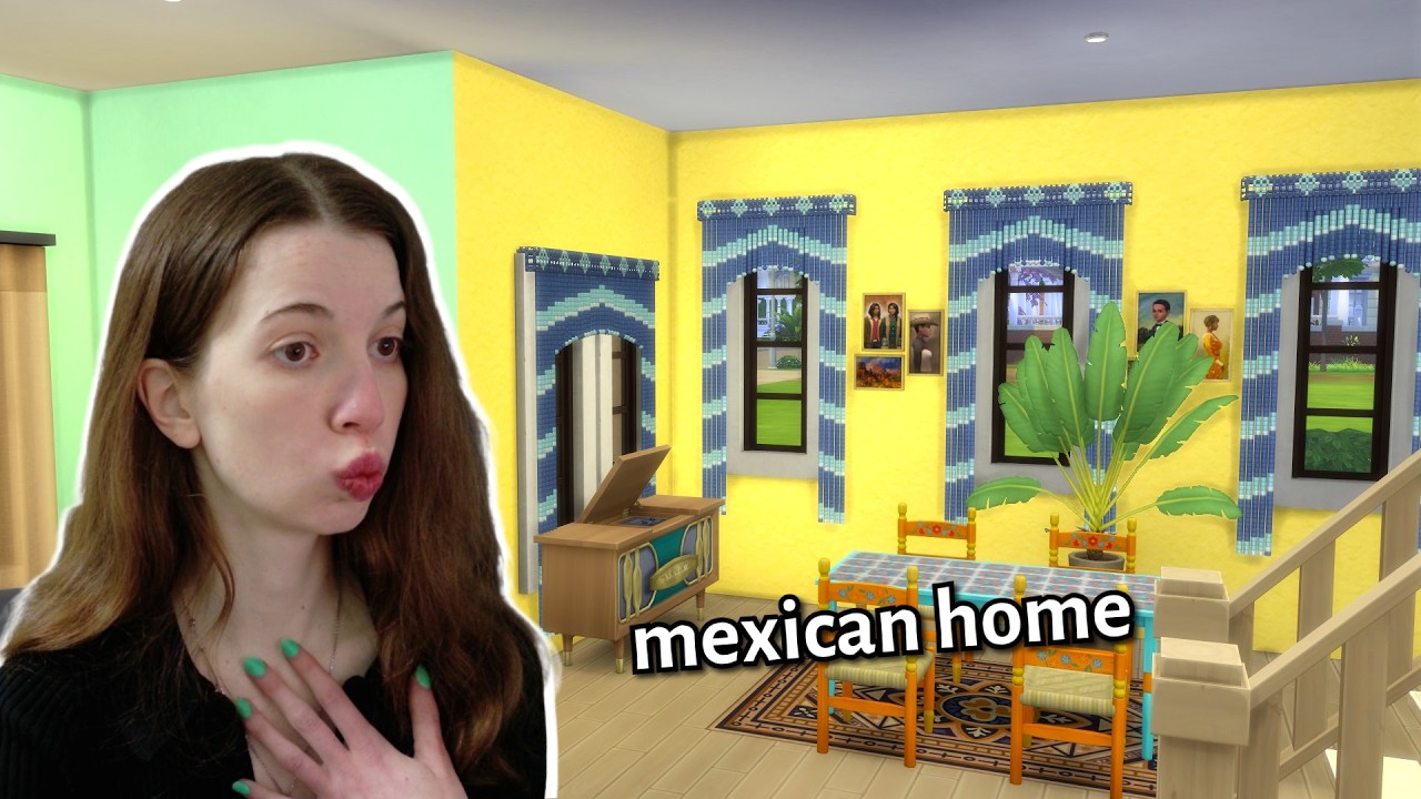 I built a Mexican inspired home in the sims 4!(no cc)||sims 4 speedbuild