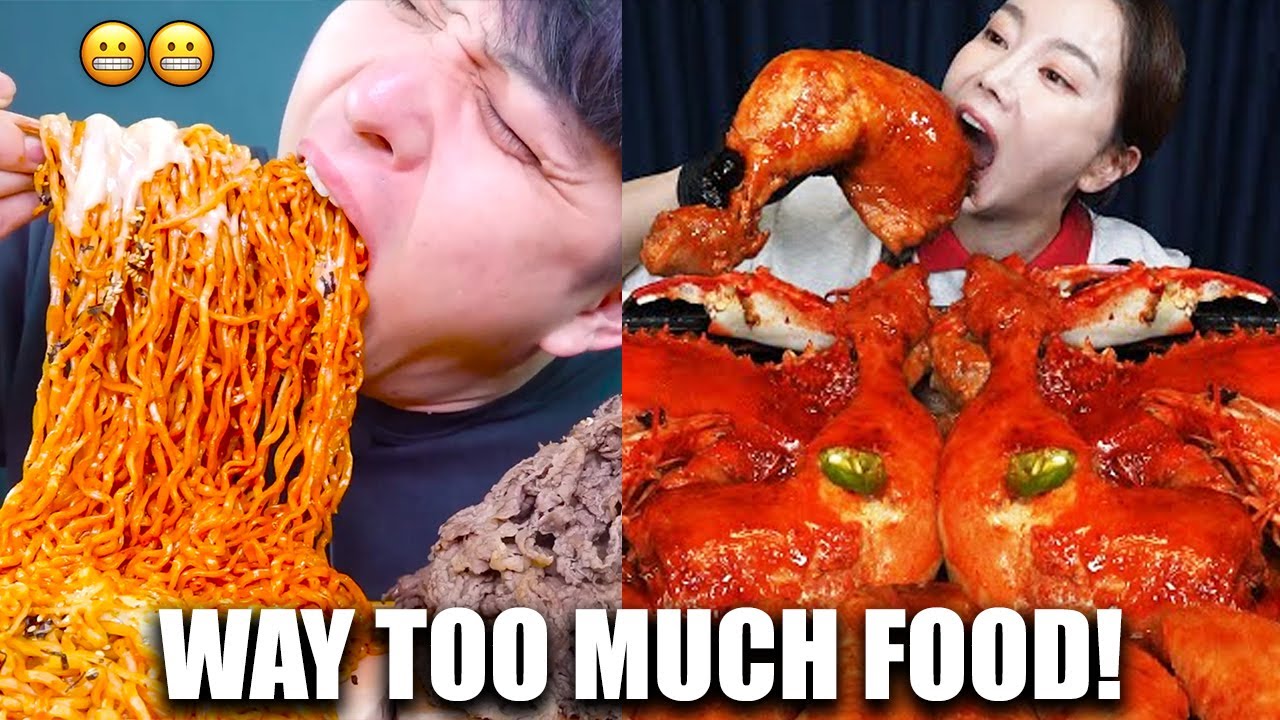 Mukbangers EATING WAY TOO MUCH FOOD! (compilation)