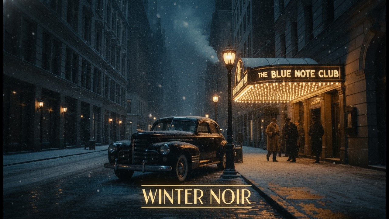 1940s City Night Jazz 🎻 Elegant Old Money Ambience: Deep Sleep, Focus & Cozy Winter Snow Vibes
