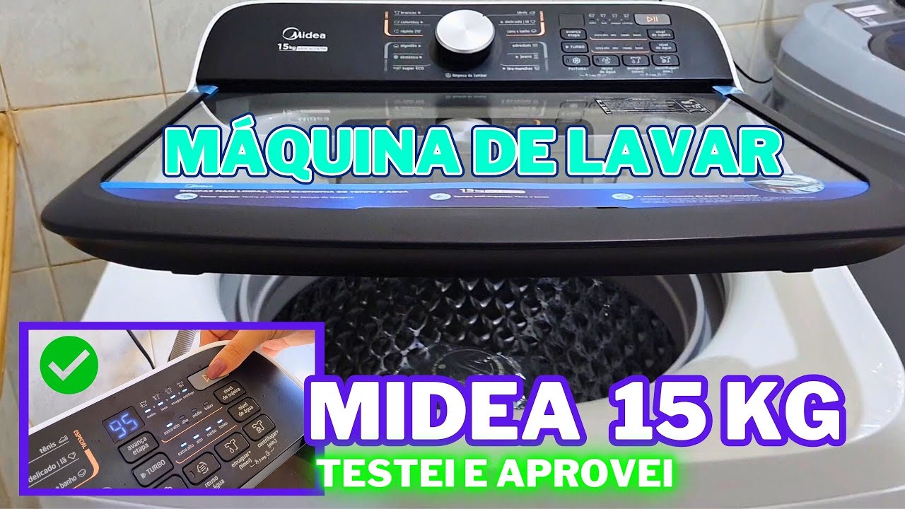 Máquina de Lavar Roupas MIDEA 15kg Wave Agitador - Mostrando Como Lavar