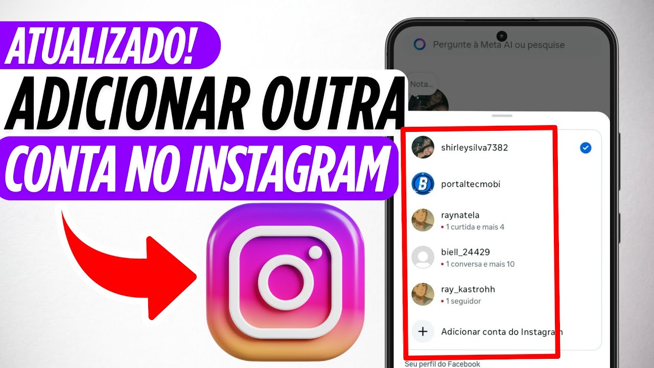 COMO ADICIONAR OUTRA CONTA NO INSTAGRAM