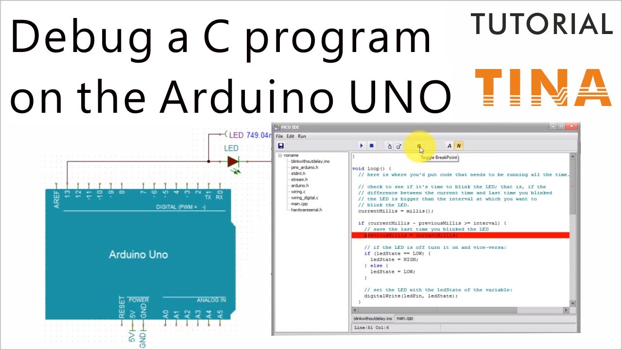 How to debug a C program running on the Arduino UNO microcontroller?