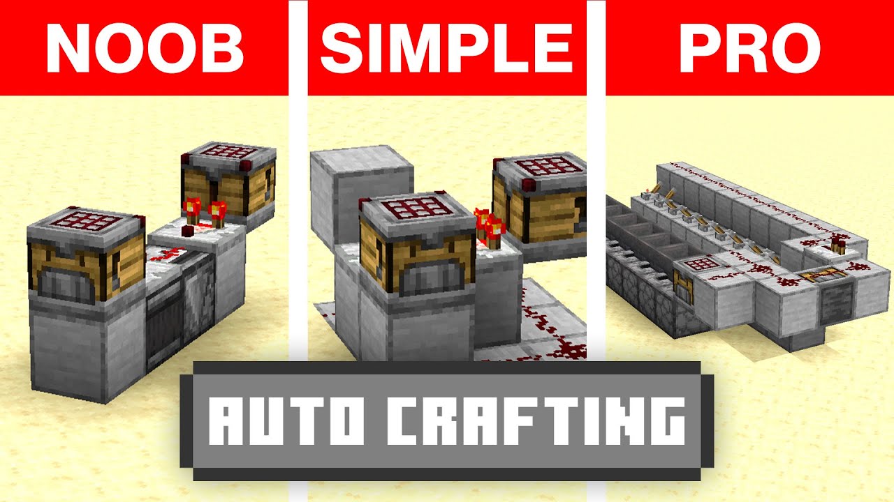 3 Minecraft Auto Crafter Builds From Basic to Pro in Minecraft 1.21