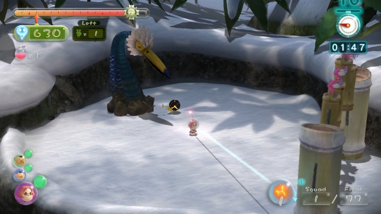 Pikmin 3 Mission Mode - Battle Enemies #02: Silver Lake (Platinum/No Deaths)