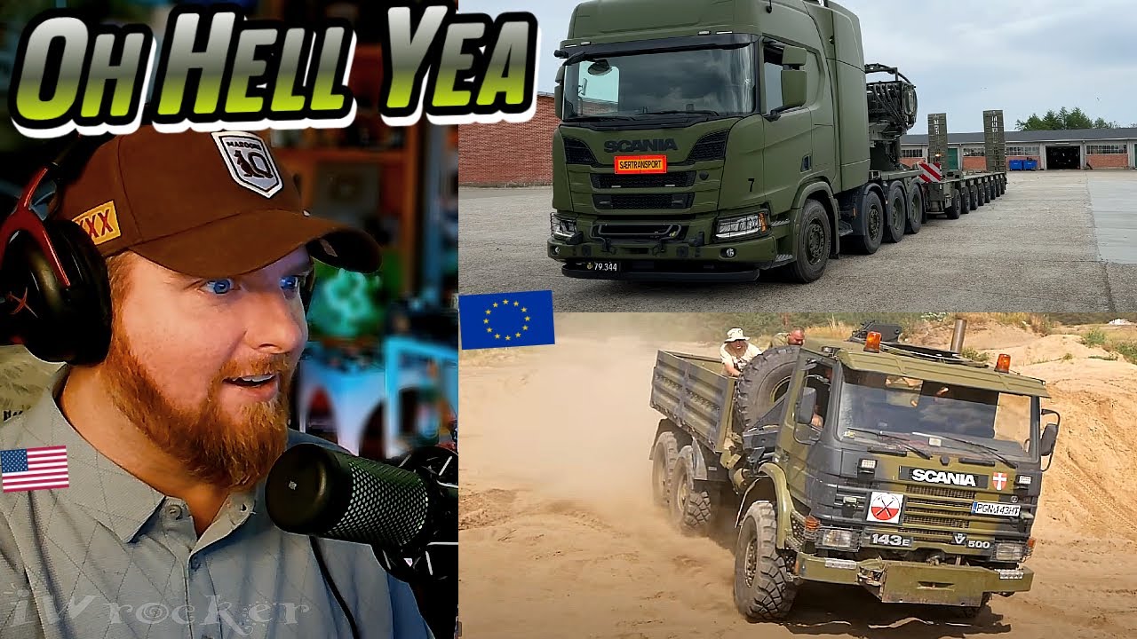 Американская реакция на военные грузовики SCANIA в действии!