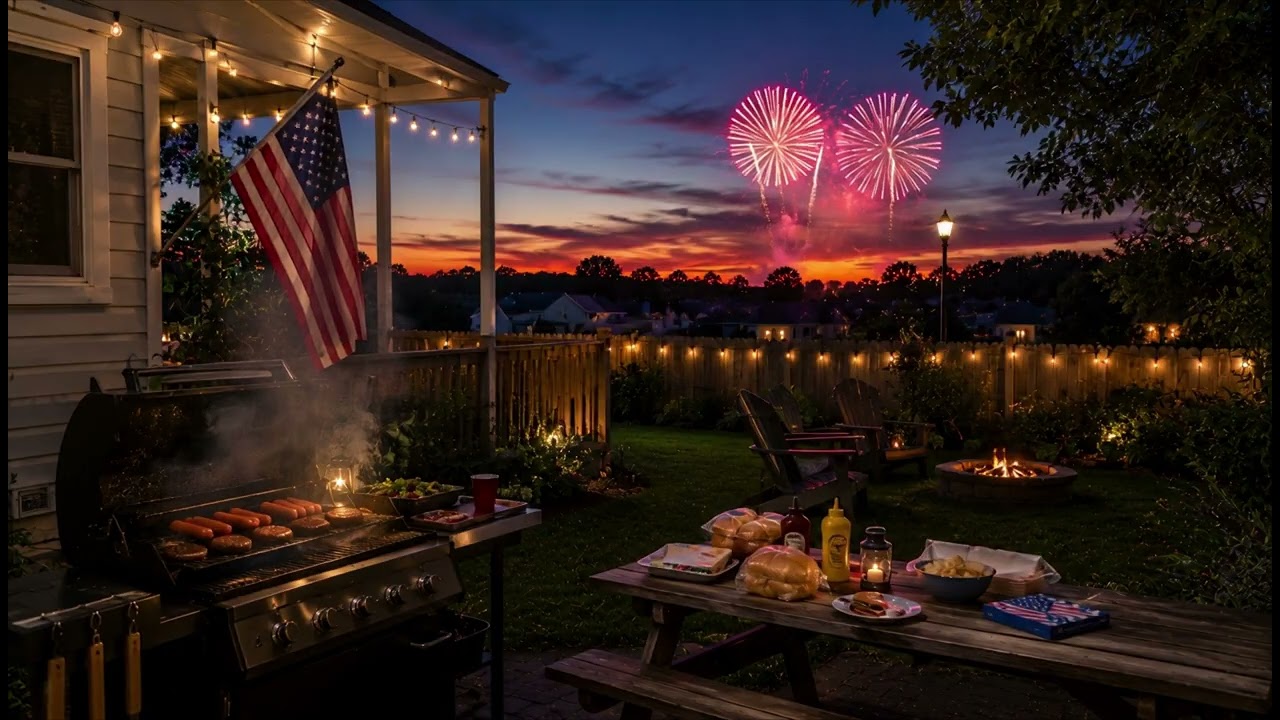 4th of July BBQ Lounge 🎆 America 250 Celebration | Relaxing Patriotic Music (1 Hour+)