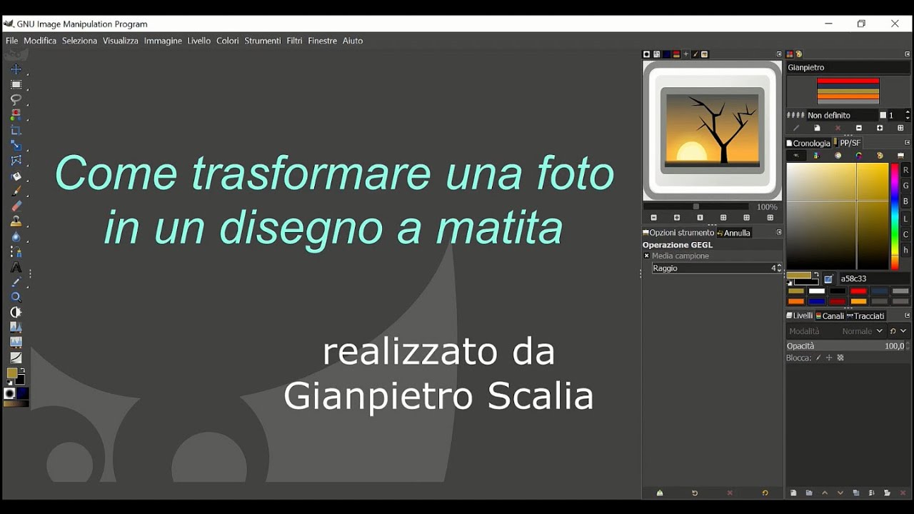 Gimp come creare un disegno da una foto