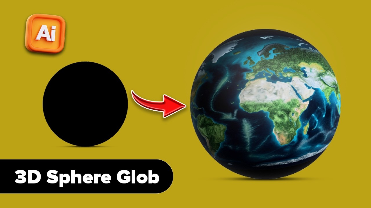 How to Create a 3D Sphere Globe in Adobe Illustrator 2026 | Step-by-Step Tutorial