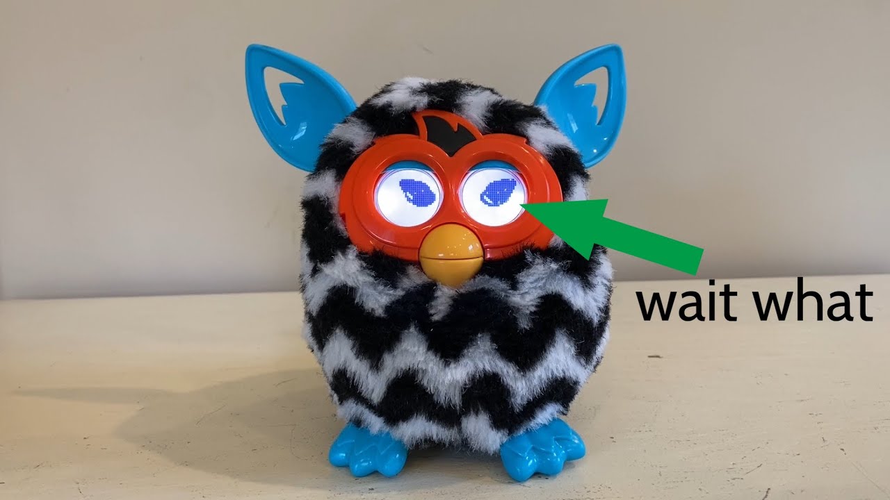 Hasbro 2012/2013 Furby Boom Mix Custom - Zigzag Stripes - Black/White/Blue/Orange