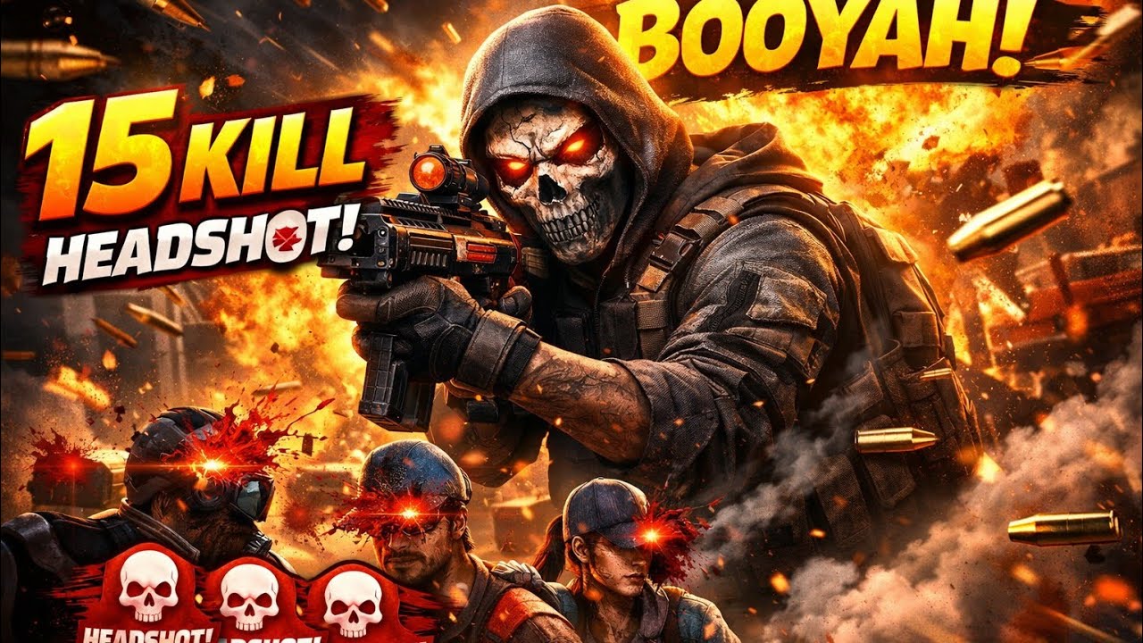 15 kill Headshot challange 😈 Free fire gameplay 