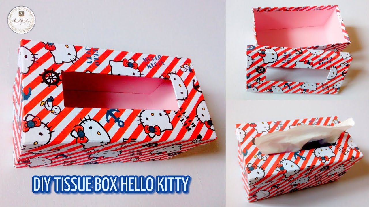 DIY TISSUE BOX HELLO KITTY | CARA MEMBUAT KOTAK TISU HELLO KITTY