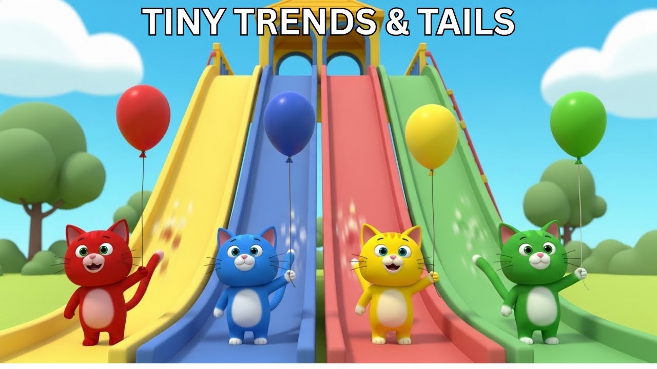 Colorful Cats on the Slide – Counting & Colors Song | Sing Along | Kids Learning Songs