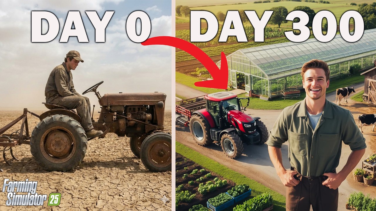 I Survived 300 DAYS on the FLAT MAP with $0 ! Here's What Happened!? Farming Simulator 25