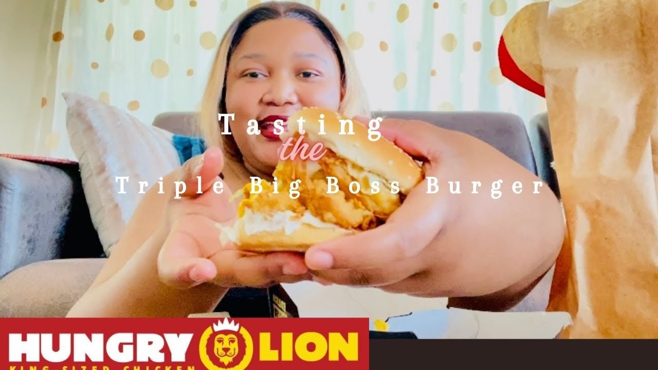 Trying The New R50 Triple Big Boss Burger 🍔|Hungry Lion