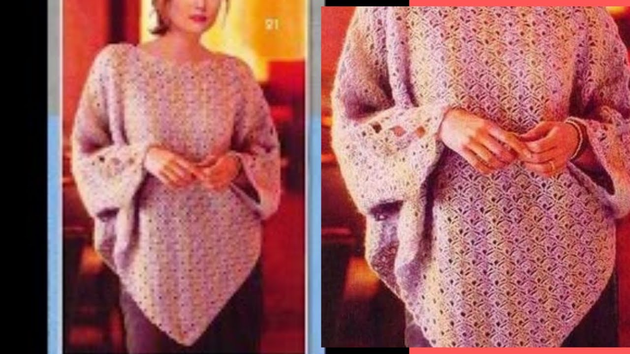 crochet poncho facil con mangas blusa