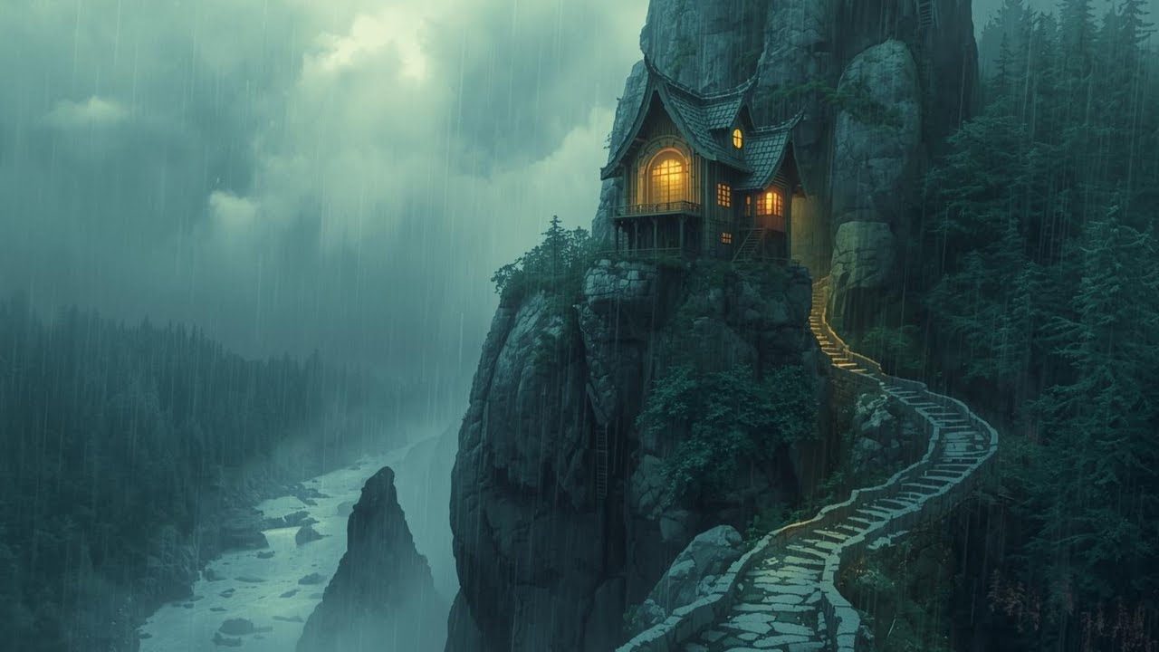 Alone in the Rainy Mountains | Ghibli-Inspired ASMR | Studio-Ghibli Style
