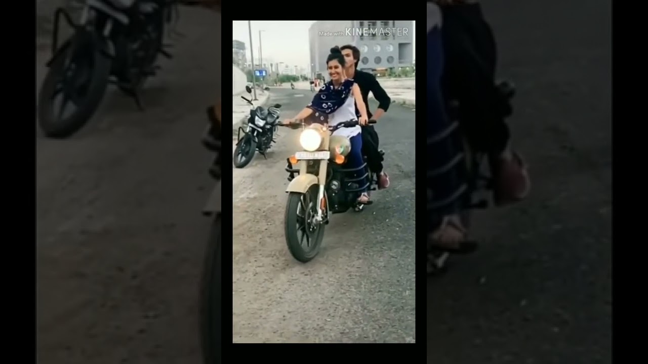 Husband and Wife love bike ride whatsapp status | Killer wife riding royal enfield | #shorts #bike