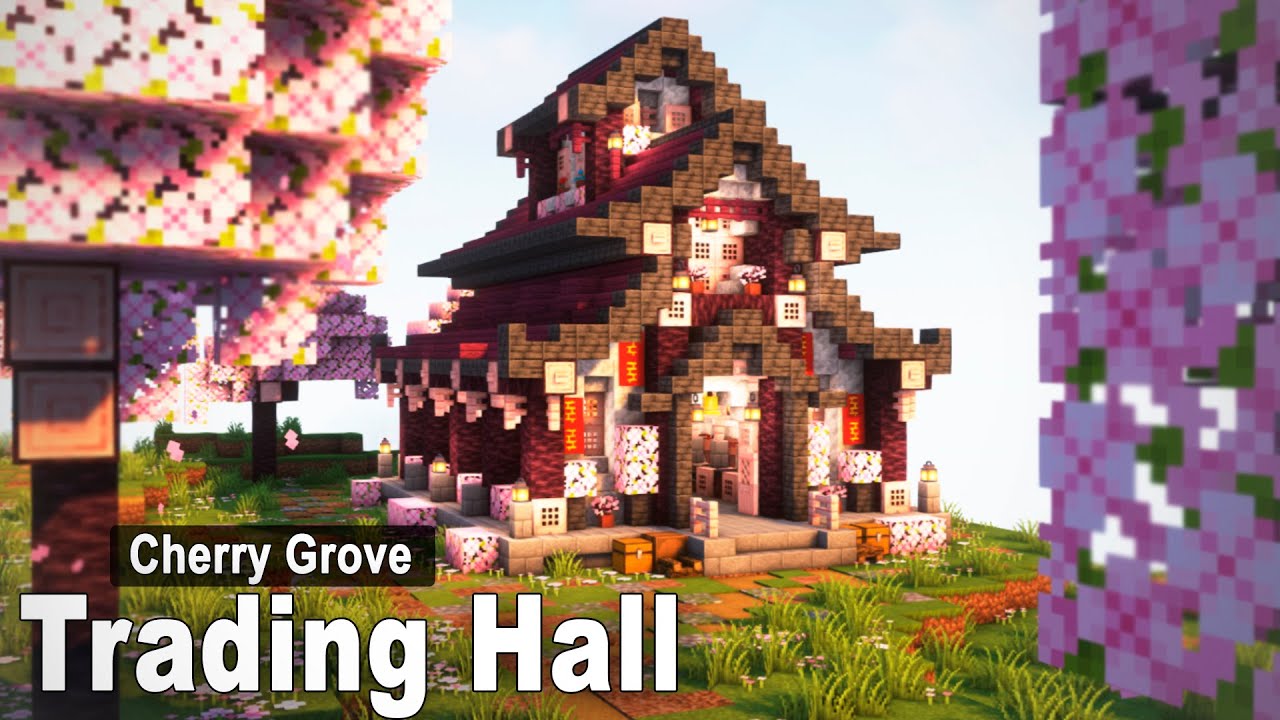Minecraft: How to build a Cherry Trading Hall | Japan Village
