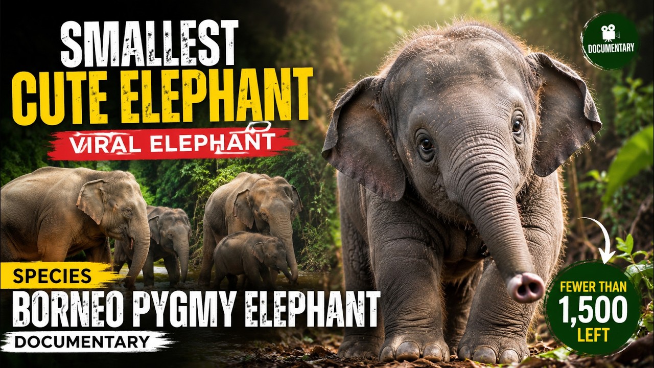 Smallest cute elephant viral video | Species Borneo pygmy elephant documentary
