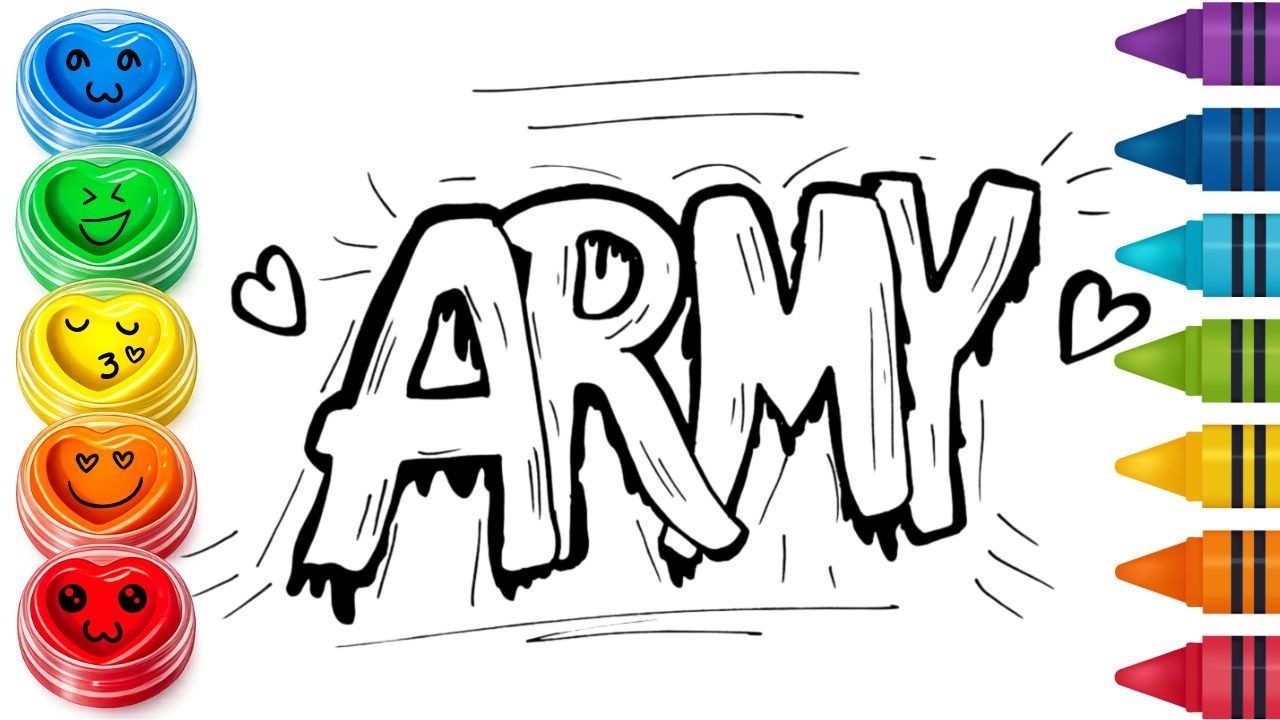 ARMY Typography Drawing Tutorial | Easy Drawing Tutorial