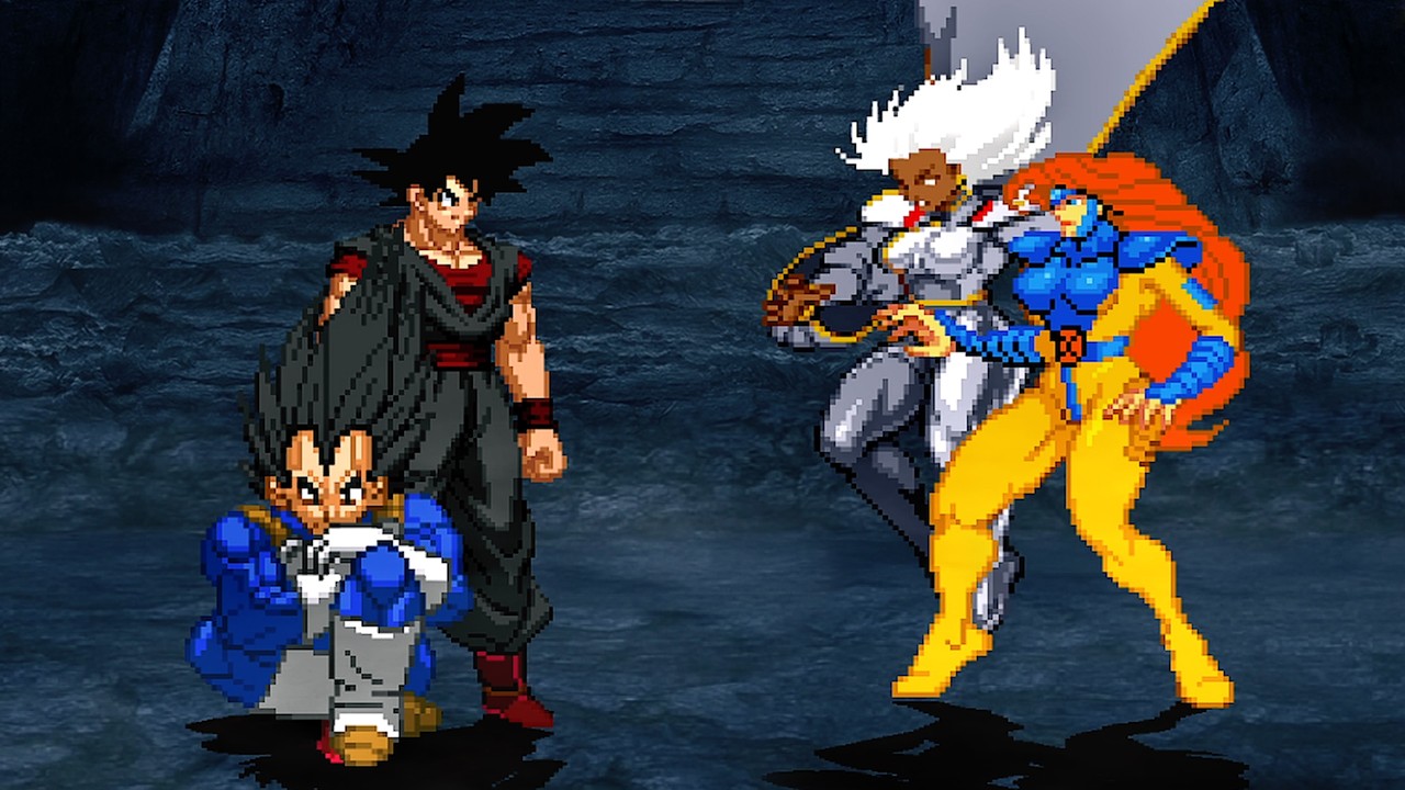 Evil Goku and Vegeta Vs. Jean Grey and Storm