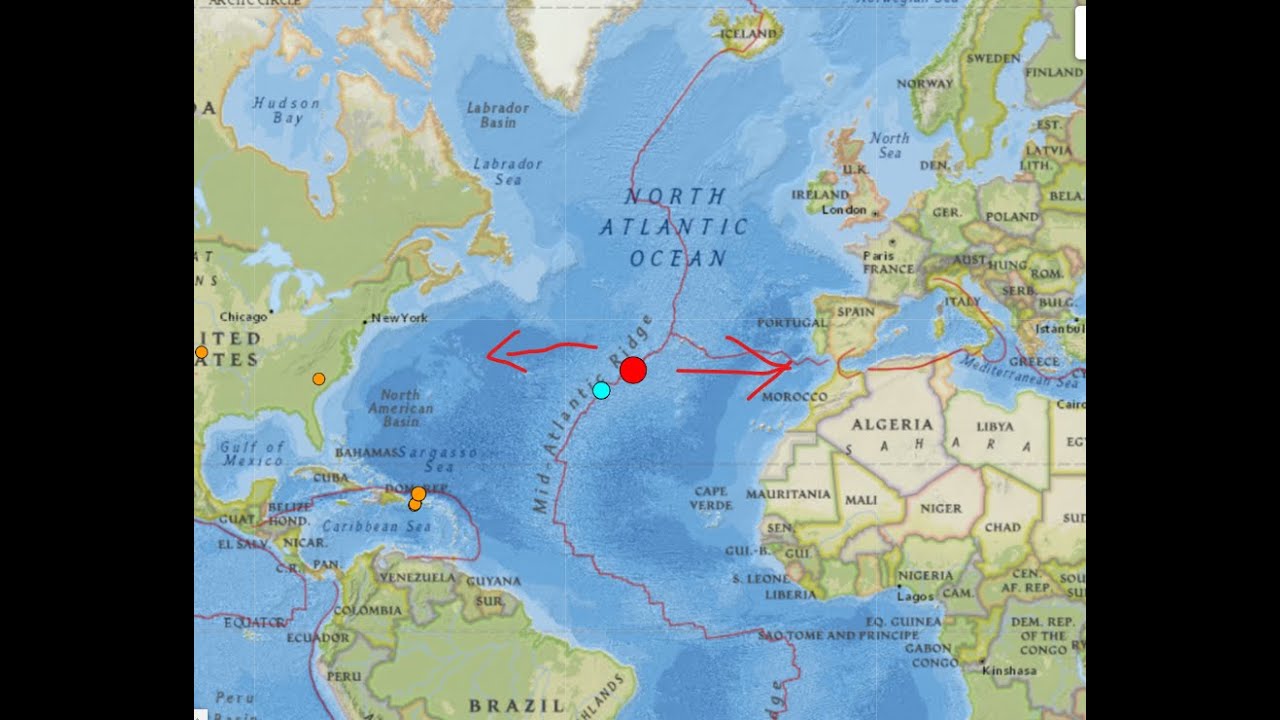 6.0 Earthquake Mid Atlantic Ridge.. Monday night 1/3/2022