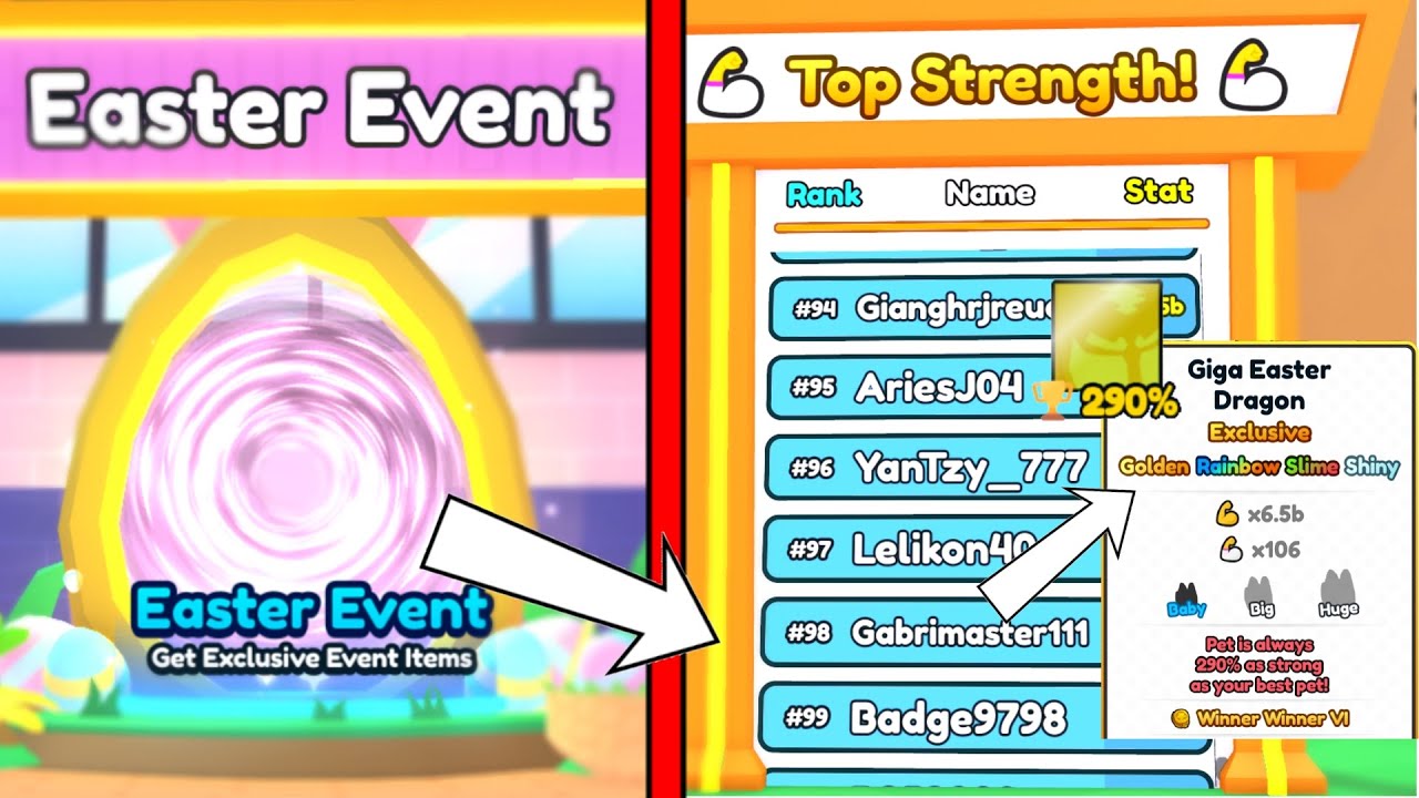 Arm Wrestling Sim - I Completed Easter🐣 Event, Got A SHINY GOLDEN GIGA And Gon On The Leaderboard🔥🔥