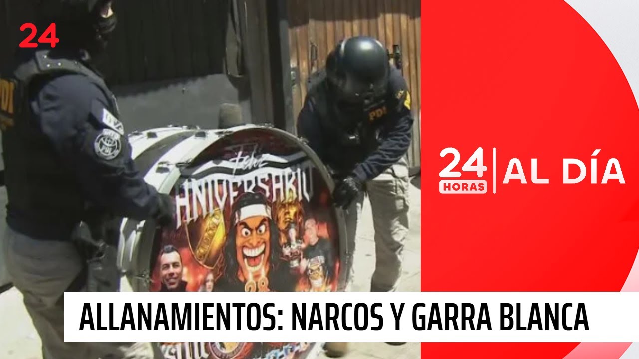Masivo allanamiento en Pudahuel: investigan v&iacute;nculo de narcos con la Garra Blanca | 24 Horas