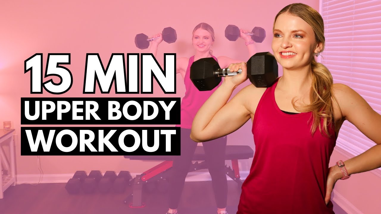15 MIN UPPER BODY WORKOUT - Apartment-friendly, interval dumbbell workout | beginner to intermediate
