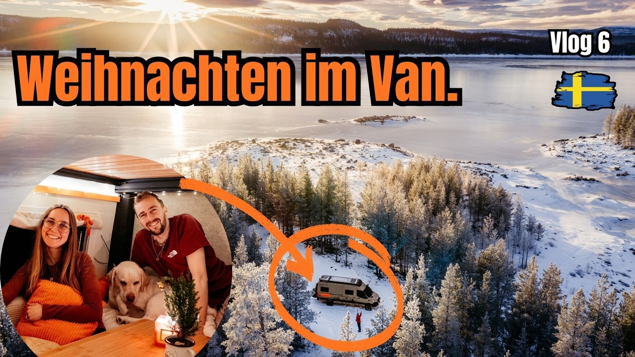 Weihnachten im Camper im schwedischen Winter