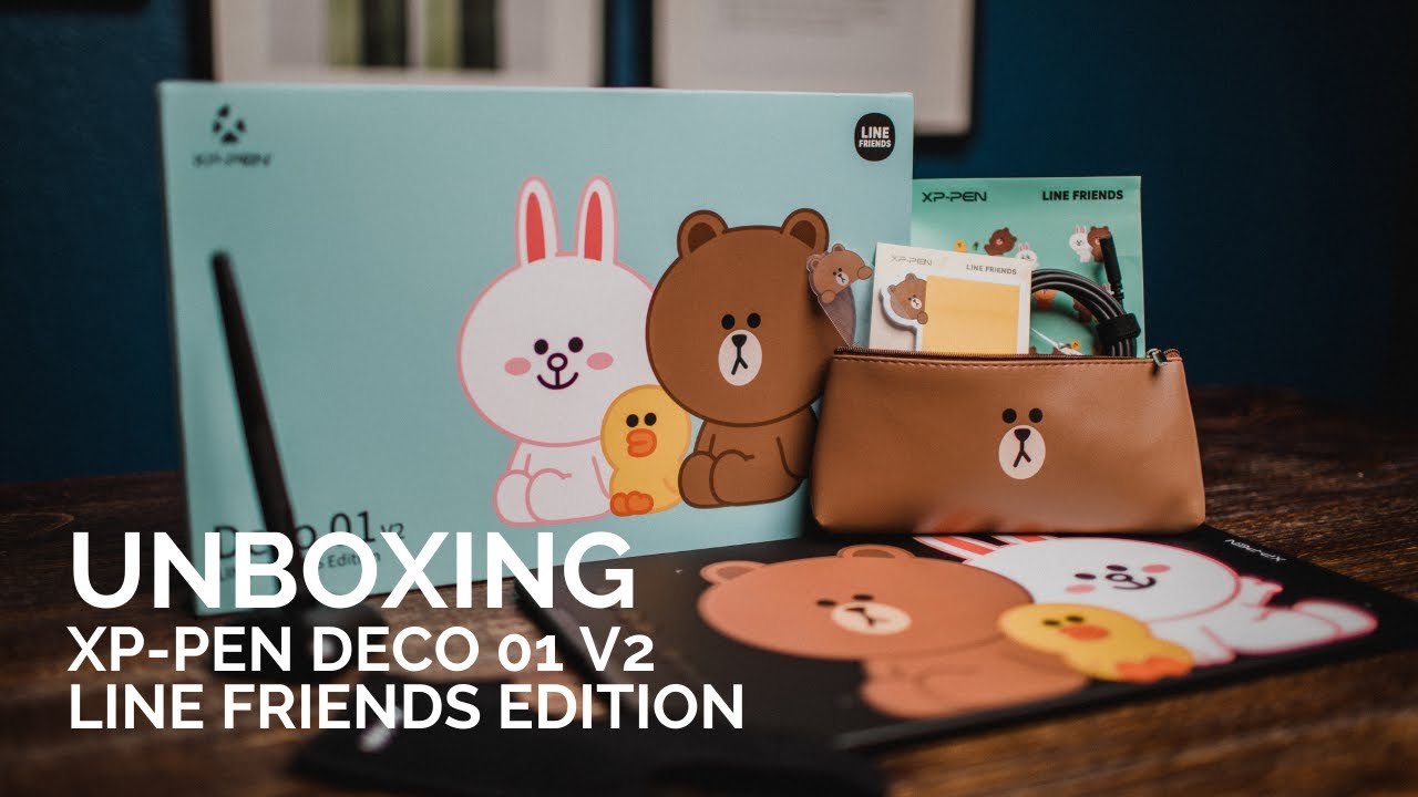 XP-Pen Deco 01 V2 Line Friends Edition Pen Tablet Unboxing