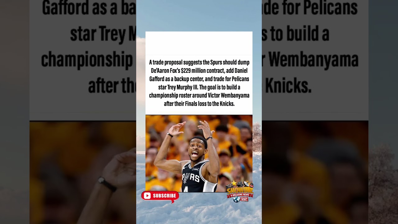 Spurs Offseason Blueprint: Trade Fox, Add Gafford And Murphy. #shorts #viral #foryou #news