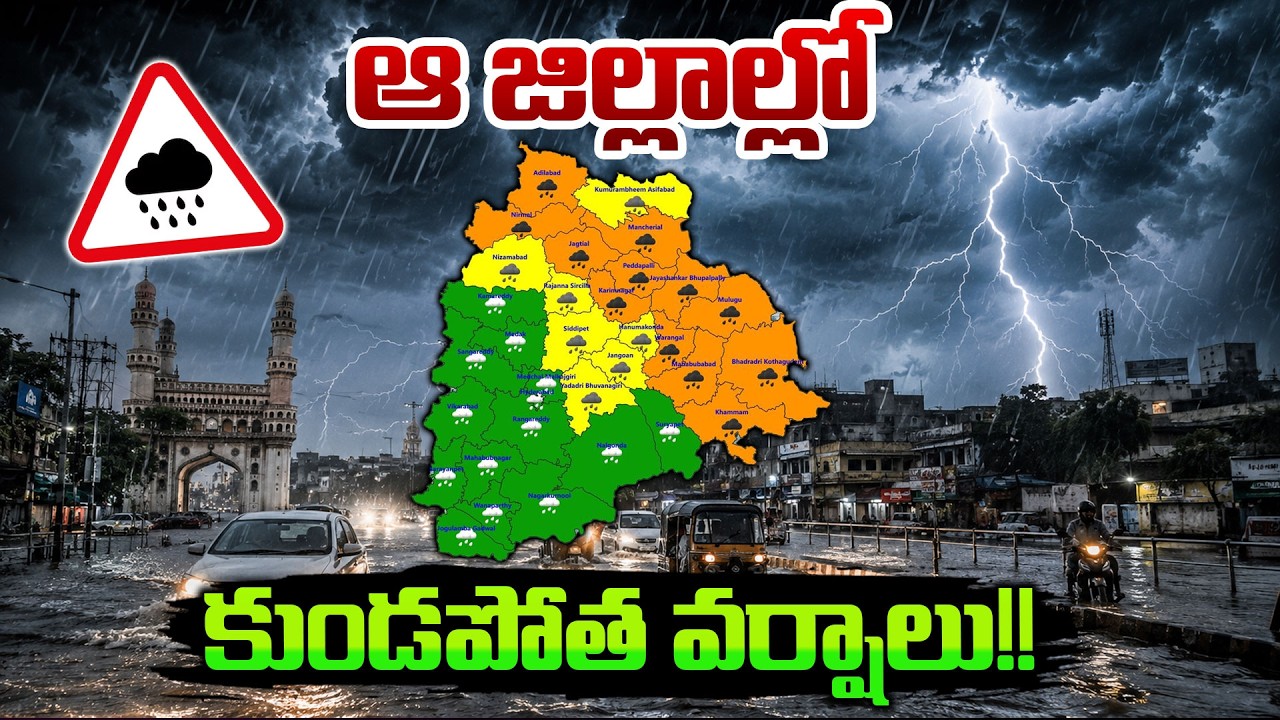 ఆ జిల్లాల్లో కుండపోత వర్షాలు.!Telangana Weather Update: Orange Alert for Heavy Rains | Disha Tv