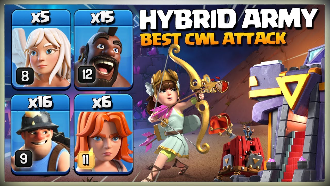 Stronger After Update! TH15 Hybrid | Queen Charge Hog Miner Attack Strategy in coc | Best CWL Attack